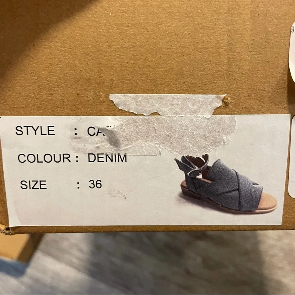 free people denim catalina loafer sandal 6 NEW
